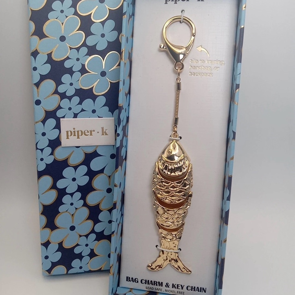 Piper Gold Fish Keychain Accessory